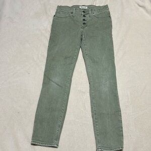 Madewell sz 26 high rise skinny crop sage green jeans
